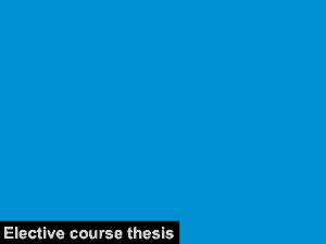 elective course thesis
