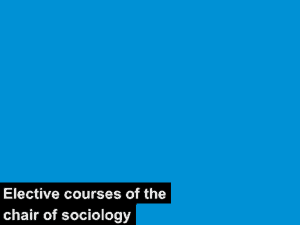 elective courses of the chair of socilogy